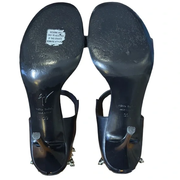 GIUSEPPE ZANOTTILeather Stiletto Sandals High Heel Pump Shoe Spikes Studs
